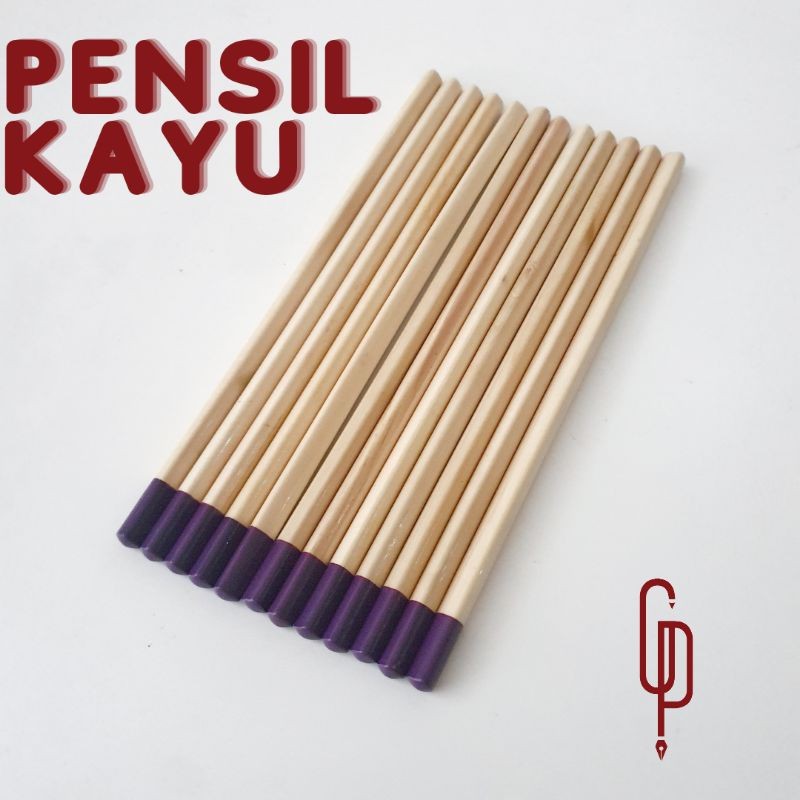

Pensil Kayu Ungu Segitiga + Sablon 1 warna 1 sisi