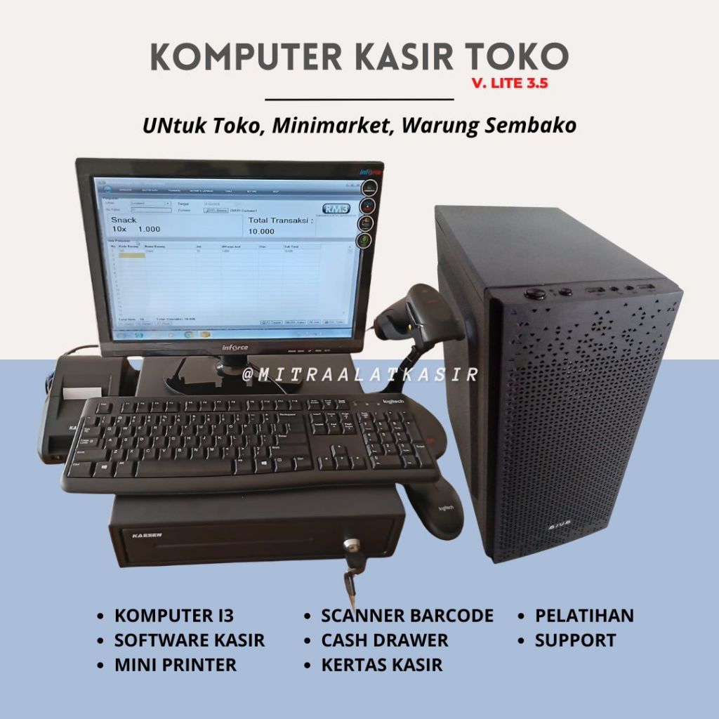 Komputer kasir Toko, Minimarket, Warung sembako/kelontong.