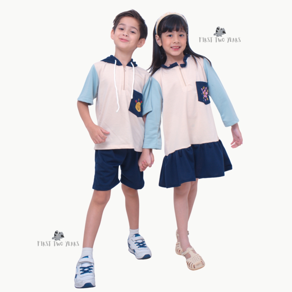 Tobeli Kids - Keiko Series / Setelan Anak Laki-Laki & Perempuan / Baju Anak Kembar Twinning Set