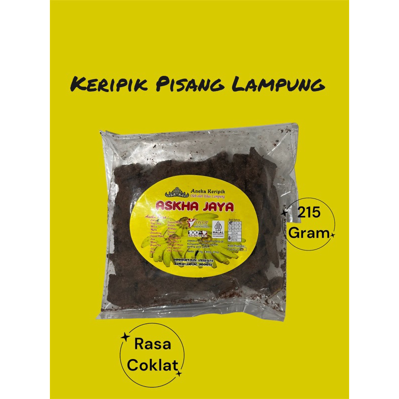 

Keripik Pisang Lampung Askha Rasa Cokelat kemasan 215g