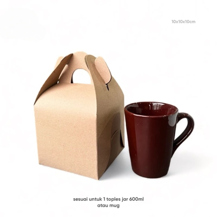 

10pcs box mug box toples box dessert box hampers gable box ukuran 10.7x10.7x10cm