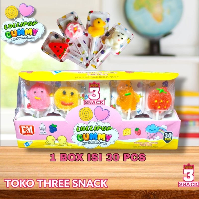 

Permen Lunak Lollipop gummy 1 Box Isi 30 Pcs