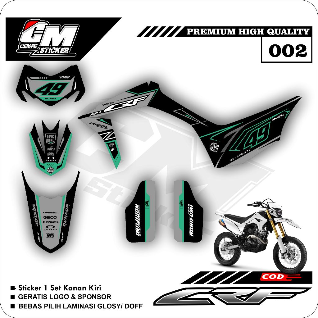 Stiker Lis Variasi CRF 150 L Decal Striping Standar CRF 150 L Premium Racing CM02