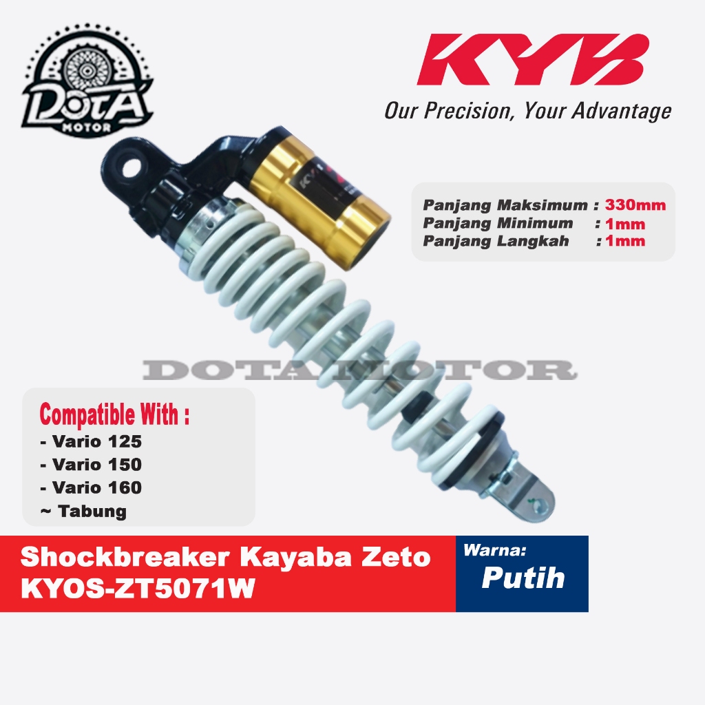 Shockbreaker Shock Belakang Motor Honda Vario 125 Vario 150 Vario 160 KYB/KAYABA ZETO Tabung KYOS-ZT