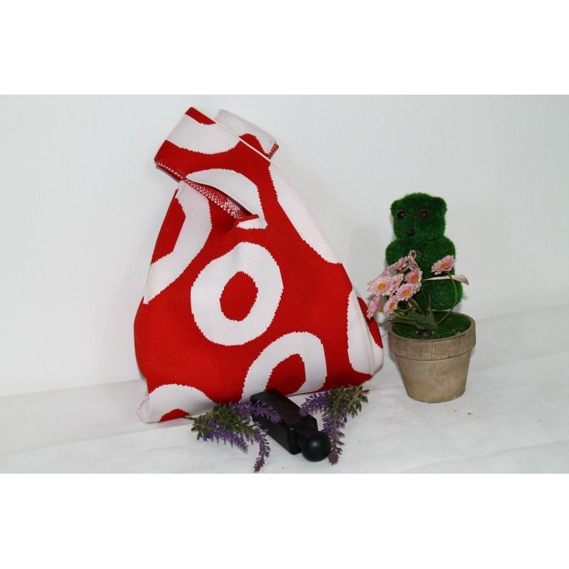 Jenibell - Tote Bag Korean Style / Tas Rajut wanita / Tote Bag Kekinian Tas Wanita  Motif Bulat/Dona