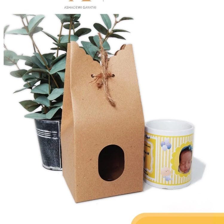 

10pcs dus box jar mug jar selai souvenir ukuran 10.5x10.5x23cm brown kraft box penyimpan