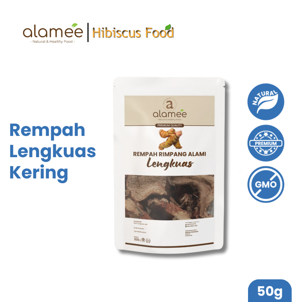 

ALAMEE Lengkuas Kering Dried Galangal Iris Rempah Organik Alami Bumbu Seasoning Masakan Masak 50gr