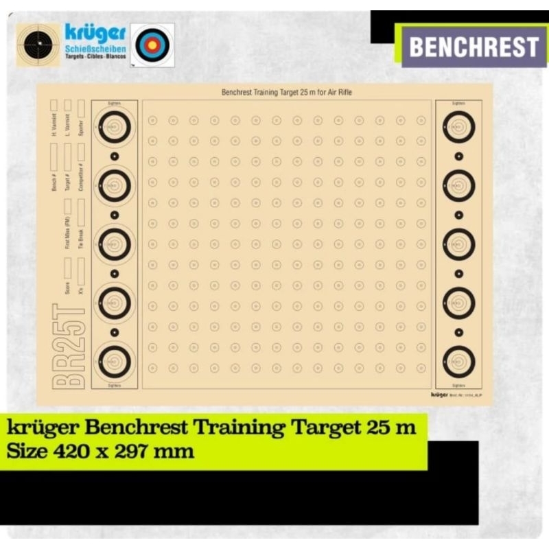 

kertas latihan practise benchrest 25 m original kruger standar ISSF - kertas kruger original mase in german