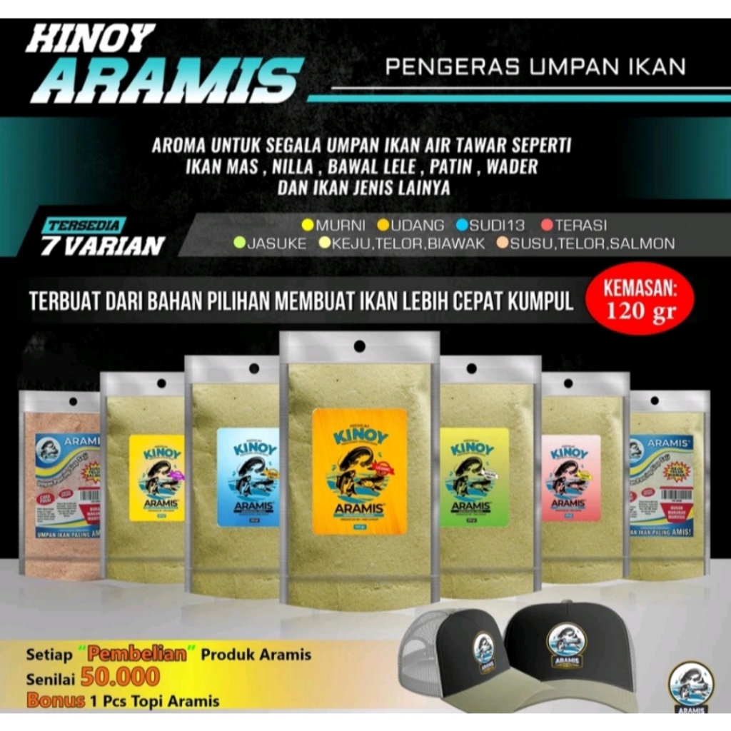 Extra bonus Umpan pancing aramis kinoy pengeras untuk umpan ikan aroma gurih