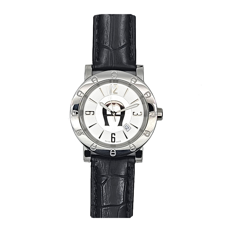 Aigner A26076  Cortina Silver Black Jam Tangan Wanita Original