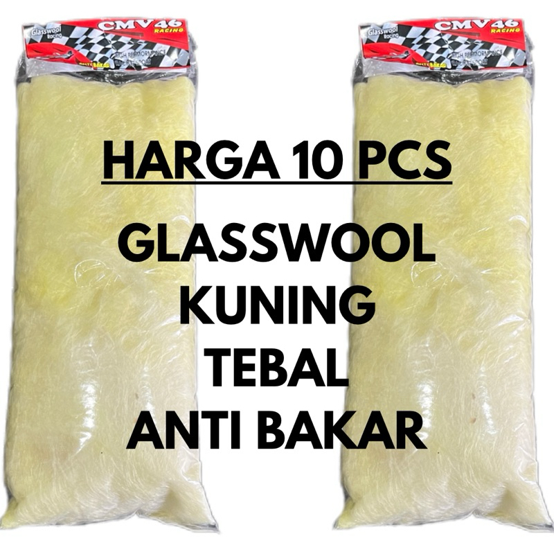 ( GLASSWOOL KUNING CAP TAHAN PANAS 10 PCS ) GLASSWOOL KNALPOT GLASSWOOL GLASSWOOL RACING