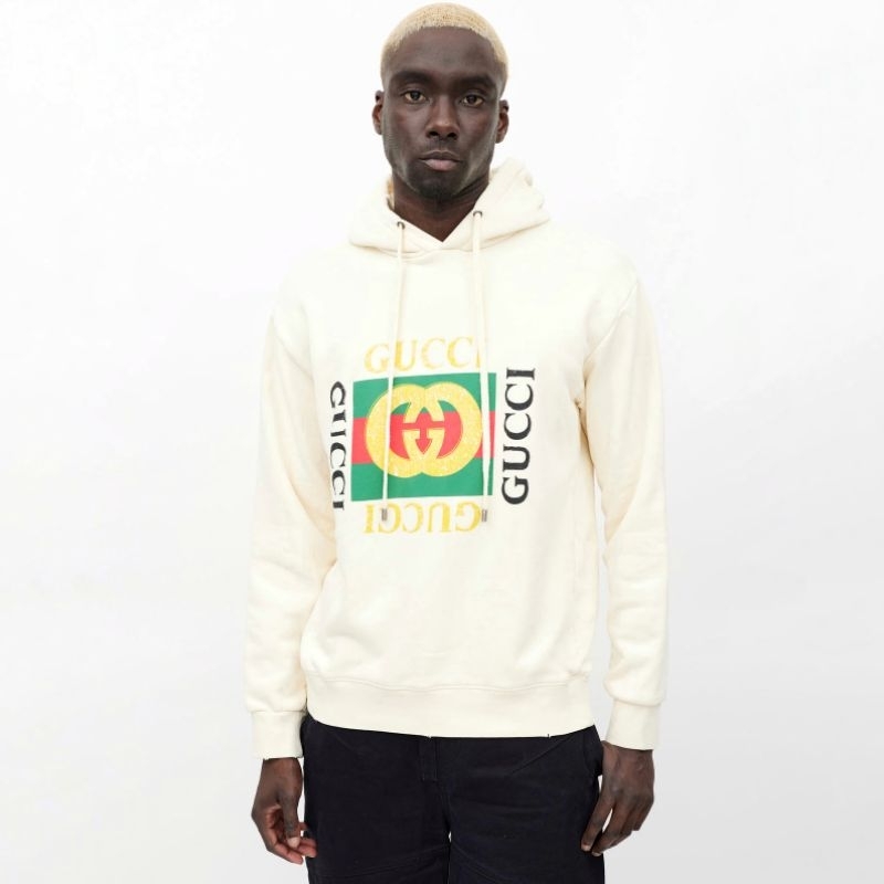 Gucci Distressed Multicolor Box Logo Hoodie