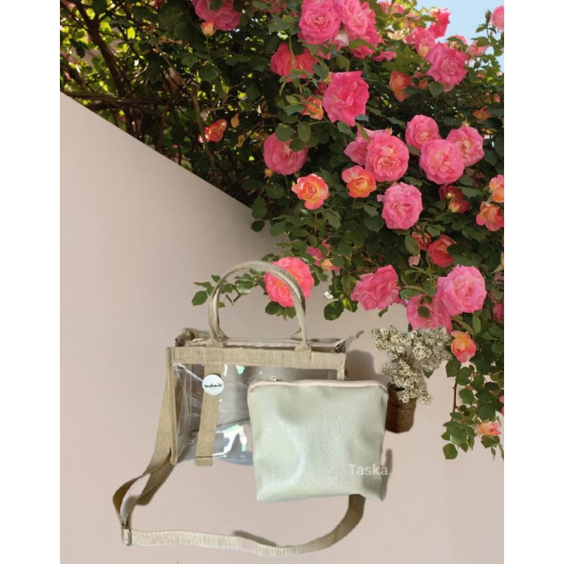 minnah bag zipper premium 2in1 pvc bag tas konser suju seventeen bts exo ntc ateez