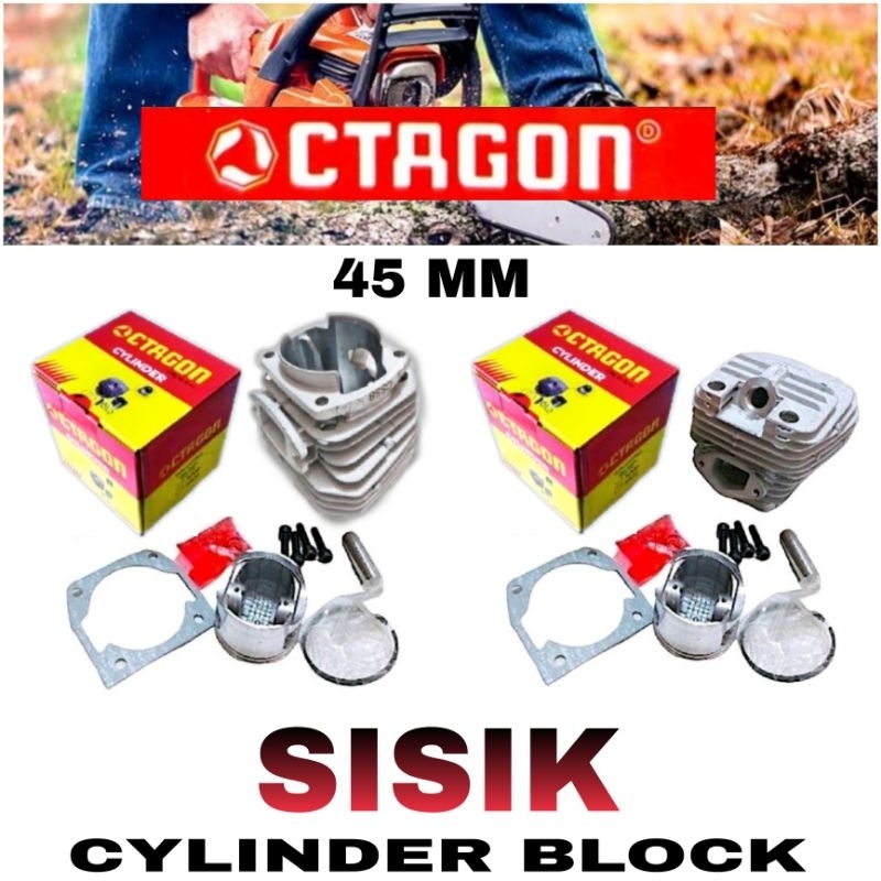 Cylinder Liner Block Boring Assy Chainsaw Mini Kecil Octagon Sakai 5200 568 598 45 MM