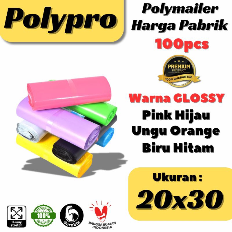

Plastik Packing 20x30 / Polymailer Warna LDPE Glossy ( Isi 100pcs)