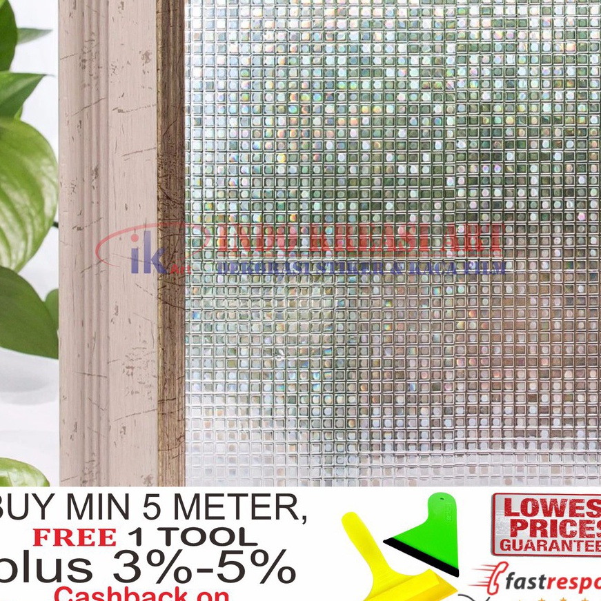 Terbaru STIKER KACA STICKER KACA MOTIF KOTAK 3D 122 KACA FILM MOTIF PELAPIS KACA JENDELA