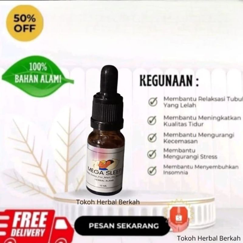 Mega sleep ubat Susah Tidur Insomnia ubat Tetes Tidur 5 jam ubat Stres,Tidur & Depresi