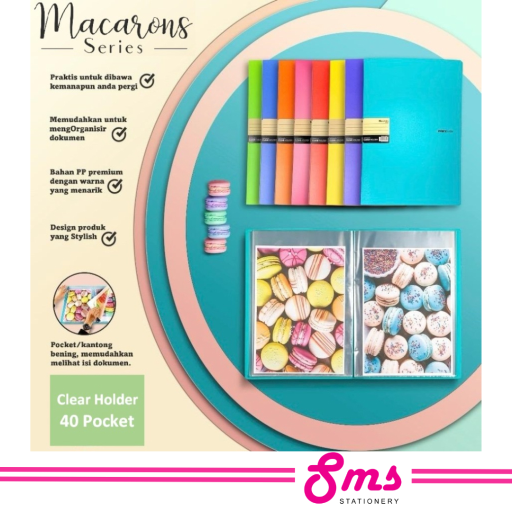 

Interxfolder Display Album F4 (Folio) 40 Pocket Pastel Macarons
