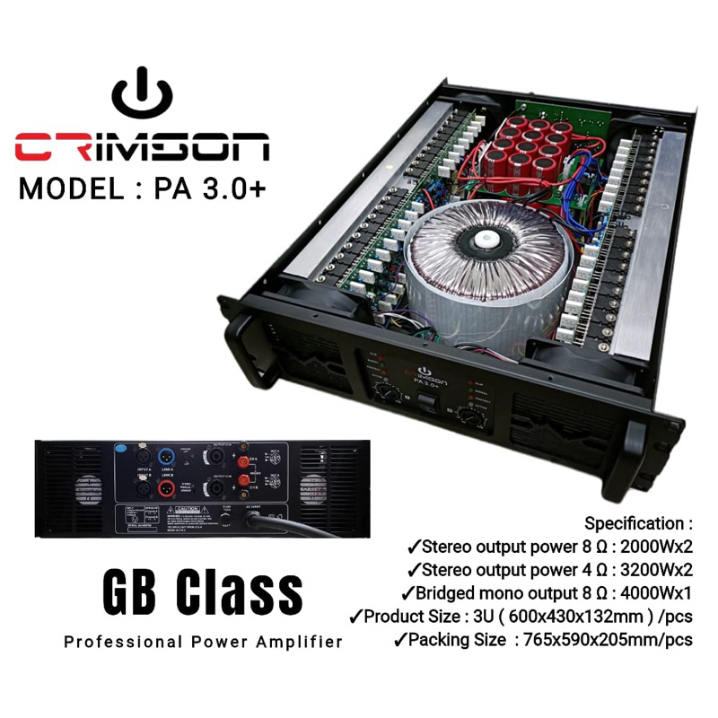 power proffesional amplifier GB Class Crimson PA 3.0+/PA-3.0+/PA3.0+