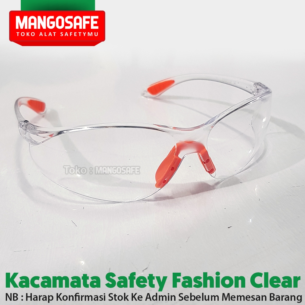 WS Kacamata Safety Proyek Sporty Bening Clear / Kacamata Fashion Putih Sepeda Murah WS Motor Biker R
