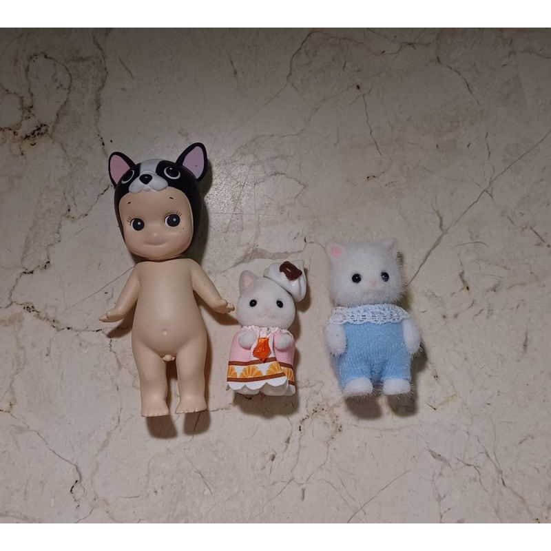 Sylvanian Family & Sonny Angel - Persian Cat , Latte cat baby , & French Bulldog Sonny Angel ! ☆