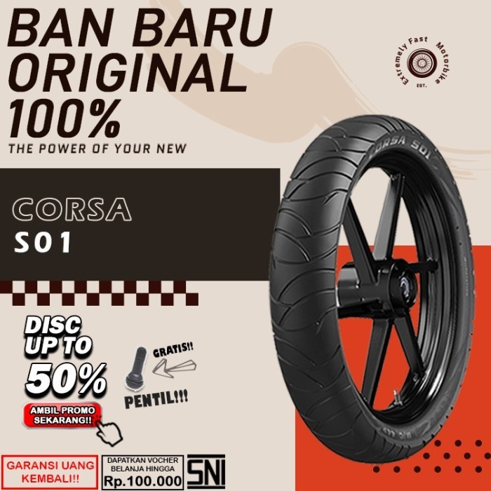 Ban Motor Matic Tubless Ring 14 Corsa S01  Ban Depan Belakang Motor Beat Vario Scoopy Tubles Ring 14