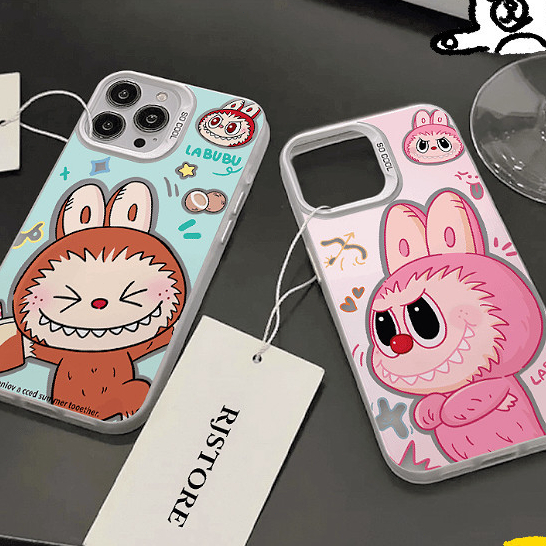 Case Hp Iphone 11 Pro Max Xs Xr 12 13 14 15 Plus Couple Labubu Kartun Premiumestetika Pria Wanita