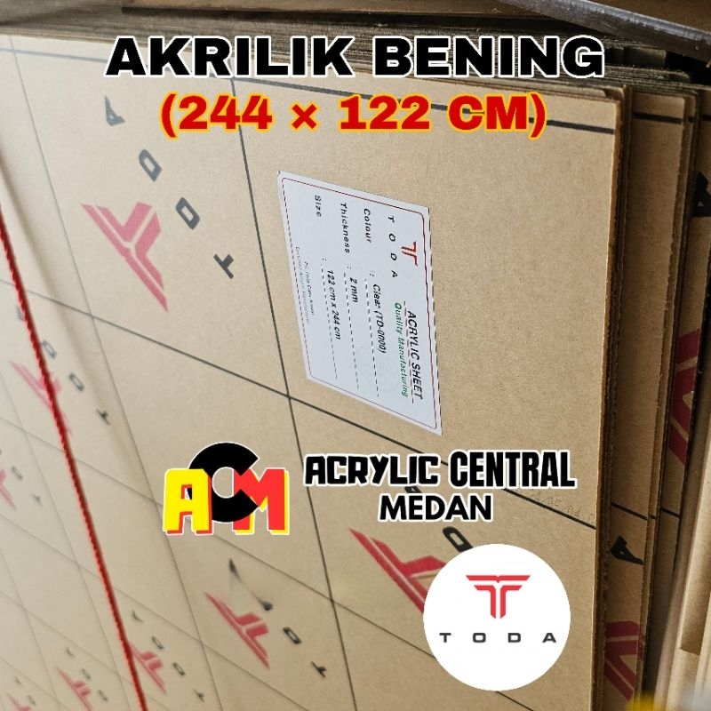 Akrilik BENING 2mm 122 × 244 [TODA] (Acrylic Sheet / Akrilik Lembaran)