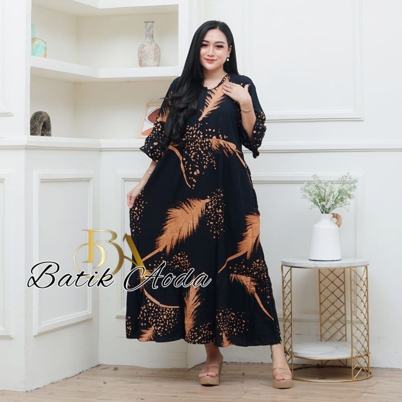 DASTER BATIK SEKDRES JUMBO PEKALONGAN BUSUI FRIENDLY BUMIL RAYON PREMIUM  QONITA