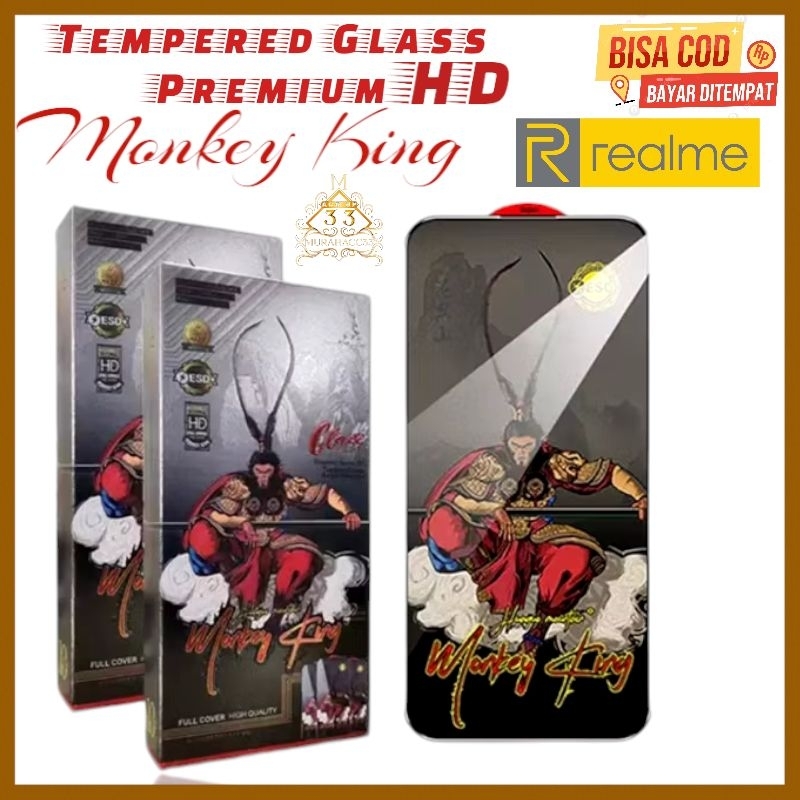 Tempered Glass HD Monkey King Premium Full Cover Realme 5 5i 5s 6 7 7i 8 9