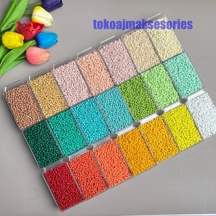 1 Pon Manik Pasir Payet Pasir 6/0 4Mm Mote Pasir 6/0 Bahan Meronce