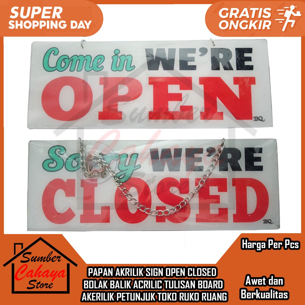 

Papan Akrilik Stiker Petunjuk Sign Bolak Balik Open Closed Board Tulisan Ruangan Akerilik Terima Kasih Untuk Tidak Merokok Dilarang Rokok Acrilyc Kuat Tempel Kaca Label Lengket Double Tape Gantung Rumah Kantor Toko Buka Tutup Sorry Come In We’ Are