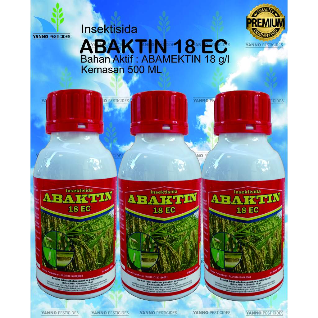 ABAKTIN 18 EC Abamectin 18 g/l Insektisida Pembasmi Hama Trips dan Ulat Grayak 500 ML