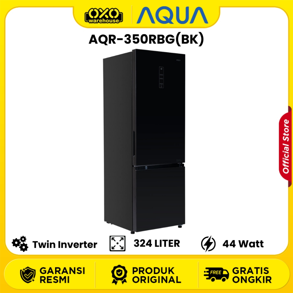 AQUA Kulkas AQR 350RBG Lemari Es 2 Pintu 324 Liter  Garansi Resmi