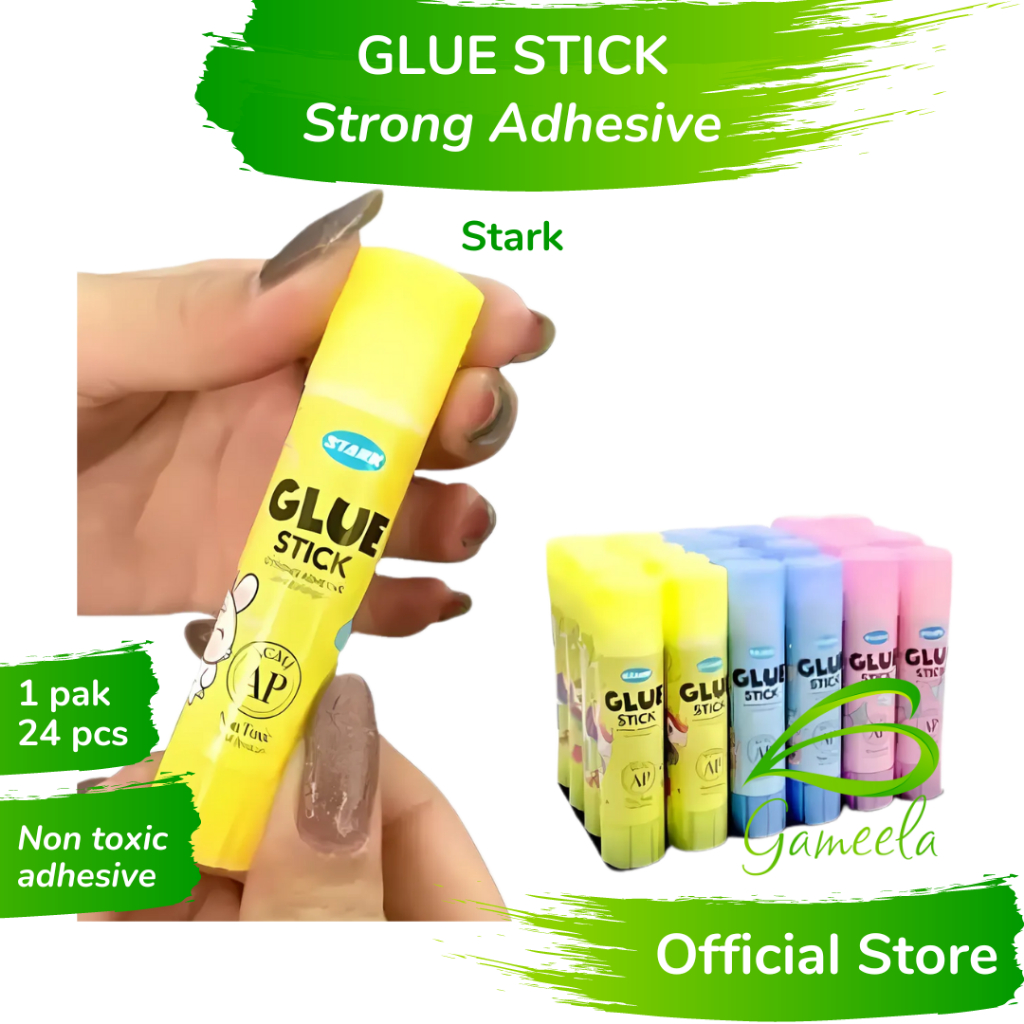 

Gameela Lem Stik Fancy Glue Stick Stark Non Toxic Strong Adhesive Perekat Kuat Cocok Untuk Kertas Karton Tidak Berbau Kebutuhan Anak Sekolah TK PAUD Kantor Office ATK Daya Rekat Kuat Bahan Keterampilan DIY