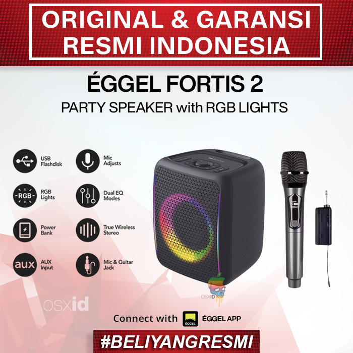 Eggel Fortis 2 Portable Party Speaker with RGB Lights