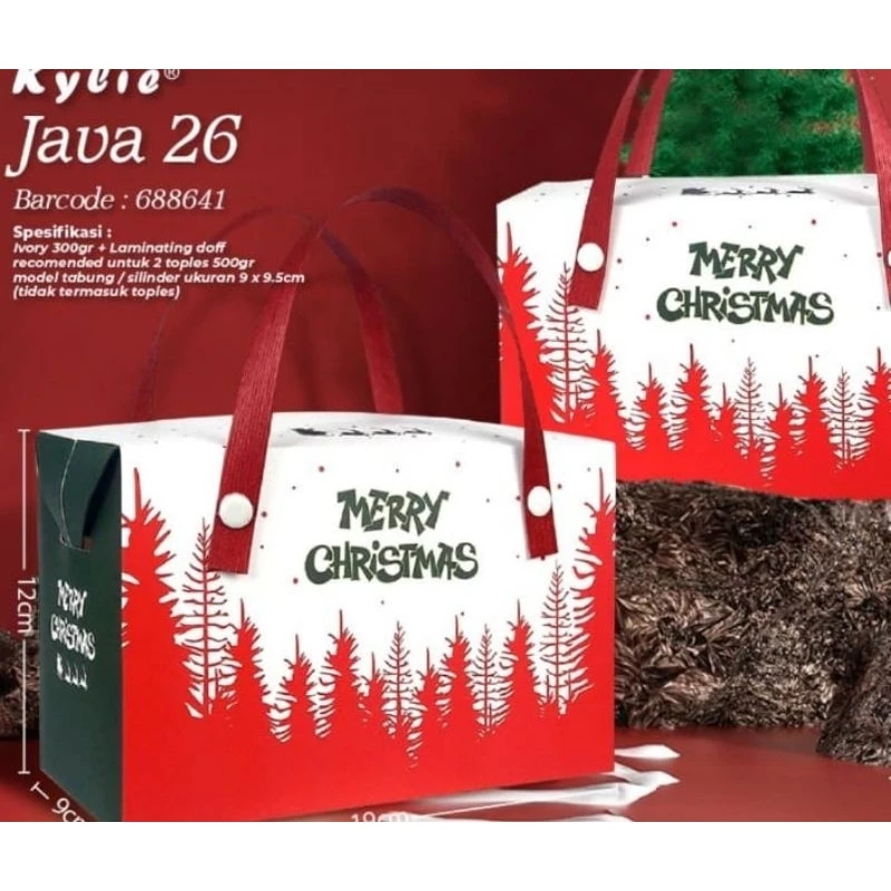 Box Natal 2 Jar 600ml Box Natal Kue Kering Box Natal Cookies Dus Souvenir Natal