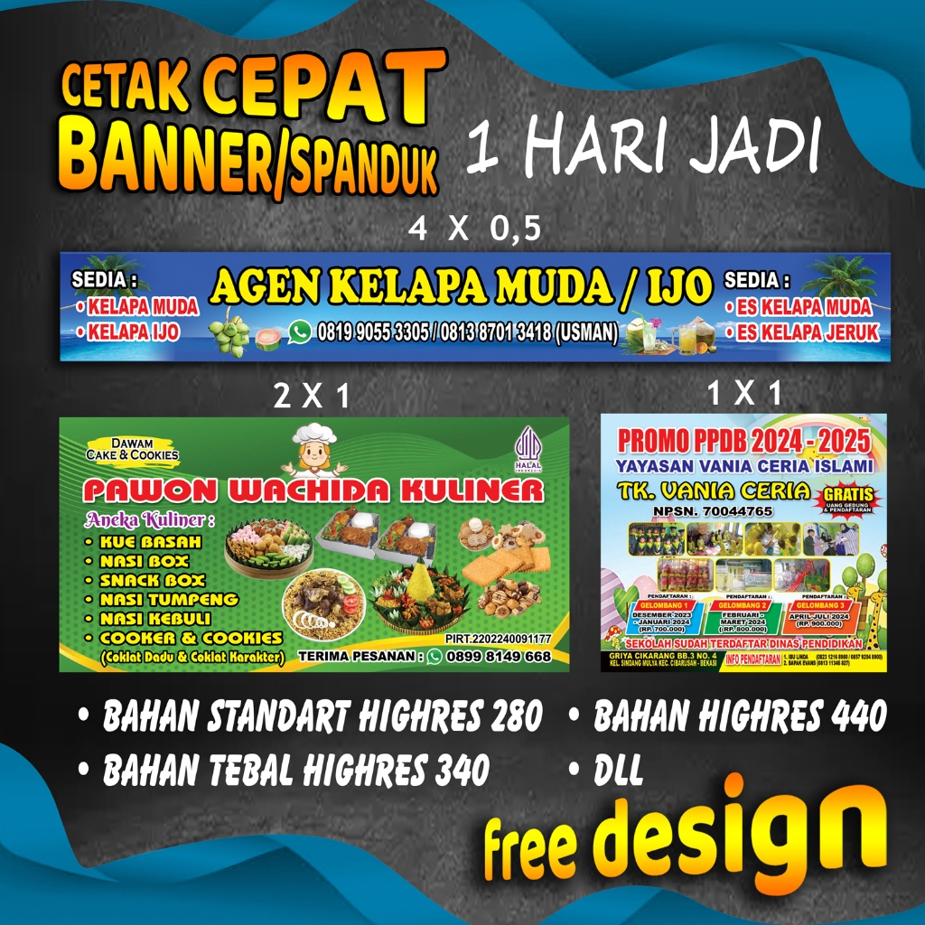 spanduk angkringan | banner tk, paud, sekolah | spanduk selamat datang | banner sembako | banner age