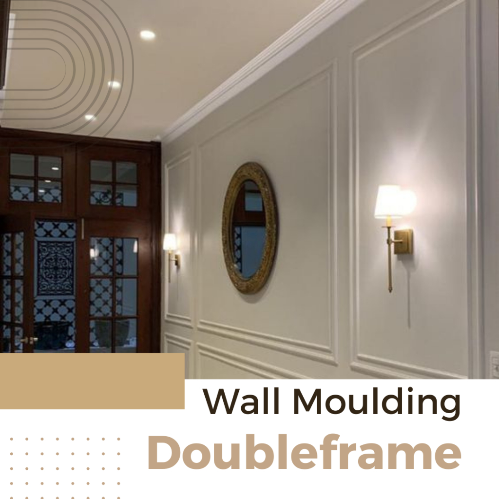 Wall moulding kayu double frame custome terpasang