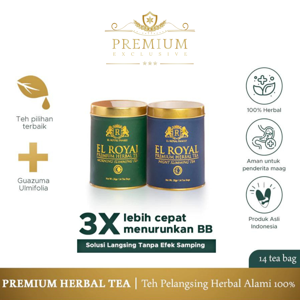 

El Royal Premium Slimming Tea - Teh Herbal Detok Pagi Dan Malam Solusi Cepat Untuk Menurunkan Berat Badan