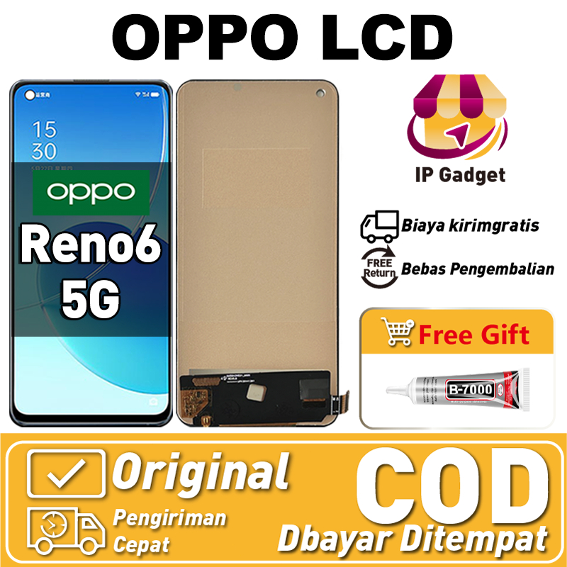Original Lcd OPPO RENO 6 5G fullset ori asli Layar hp touchscreen Sentuh Versi Tinggi COD