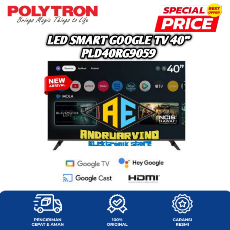 POLYTRON LED Smart Cinemax Google TV 40 inch PLD 40RG9059