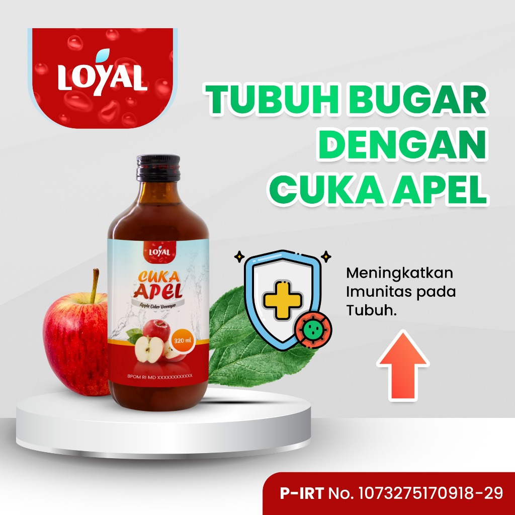 

CUKA APEL ORIGINAL ORGANIK 325ML/ APPLE CIDER VINEGAR WITH MOTHER/ LOYAL