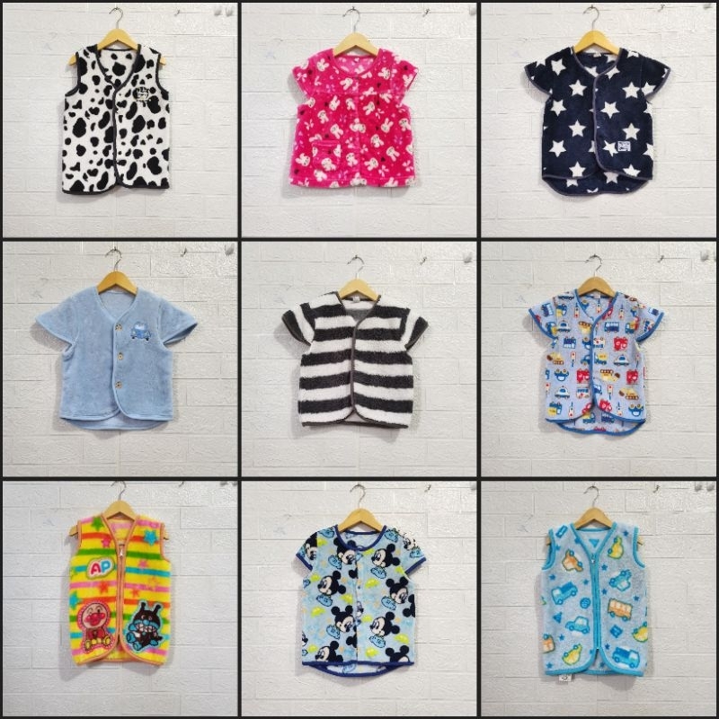 Baju atasan vest bulu fuji anak born baby bayi cewek cowok (Pl/Thrift)