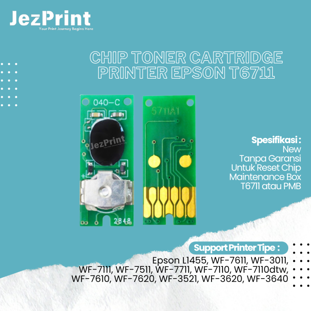Chip Reset T6711 Maintenance Box WF7611 PXBM3 Printer Epson L1455 WF7611 Resetter Chip T6711 New