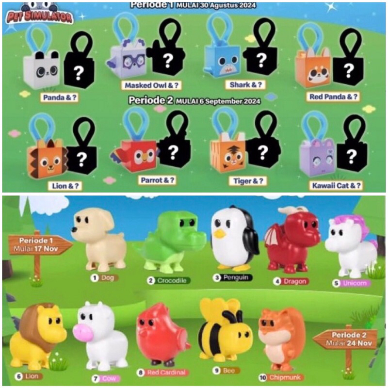 Mainan Happy Meal McD Toys Adopt Me Pet Simulator McDonald Toy baru new segel original  game Adopt m