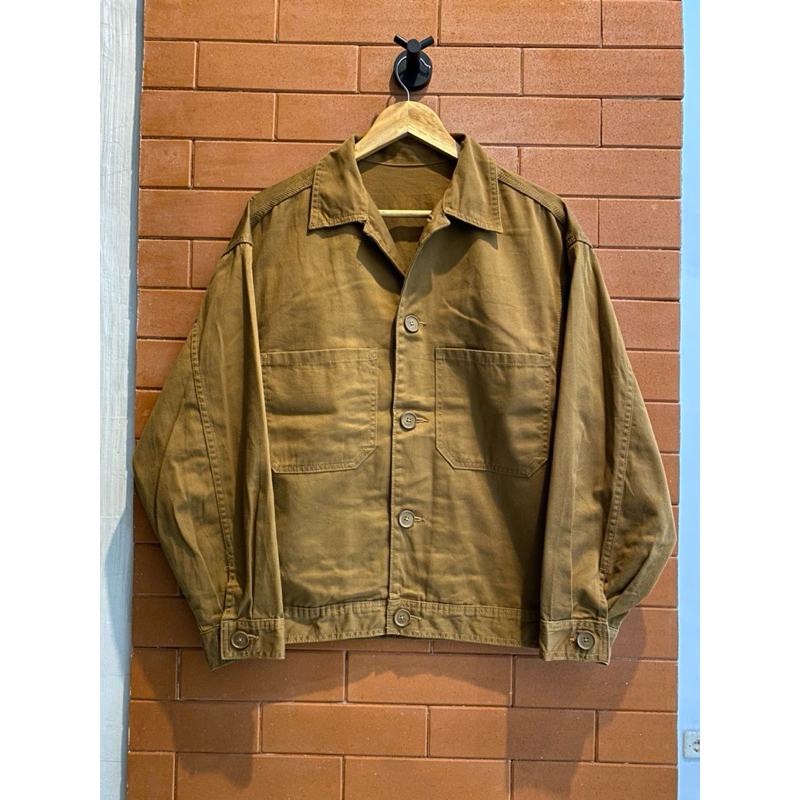 gu work jacket casual detroit boxy fit second pria