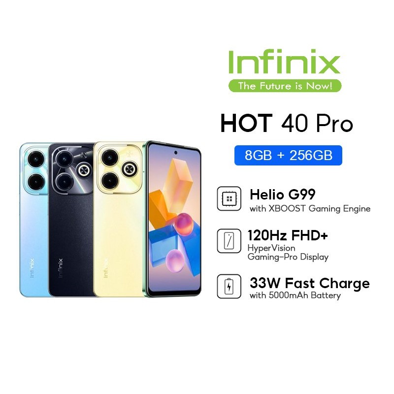 Infinix Hot 40 Pro 12/256GB - Up to 16GB Extended RAM - Helio G99 Promo Hp Murah Cocok Buat Gaming T