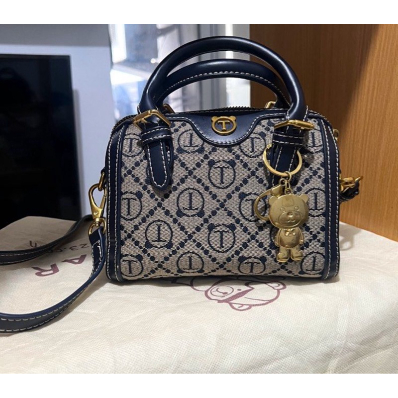 PL Ttwn Original tas cimit sling mini speedy LENGKAP navy ala tb monogram