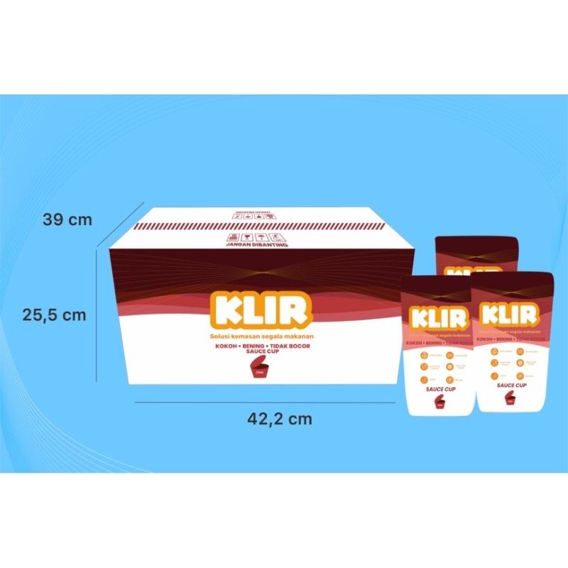 Thinwall cup sauce 25ml merk klir/ Cup saice tebal 25ml